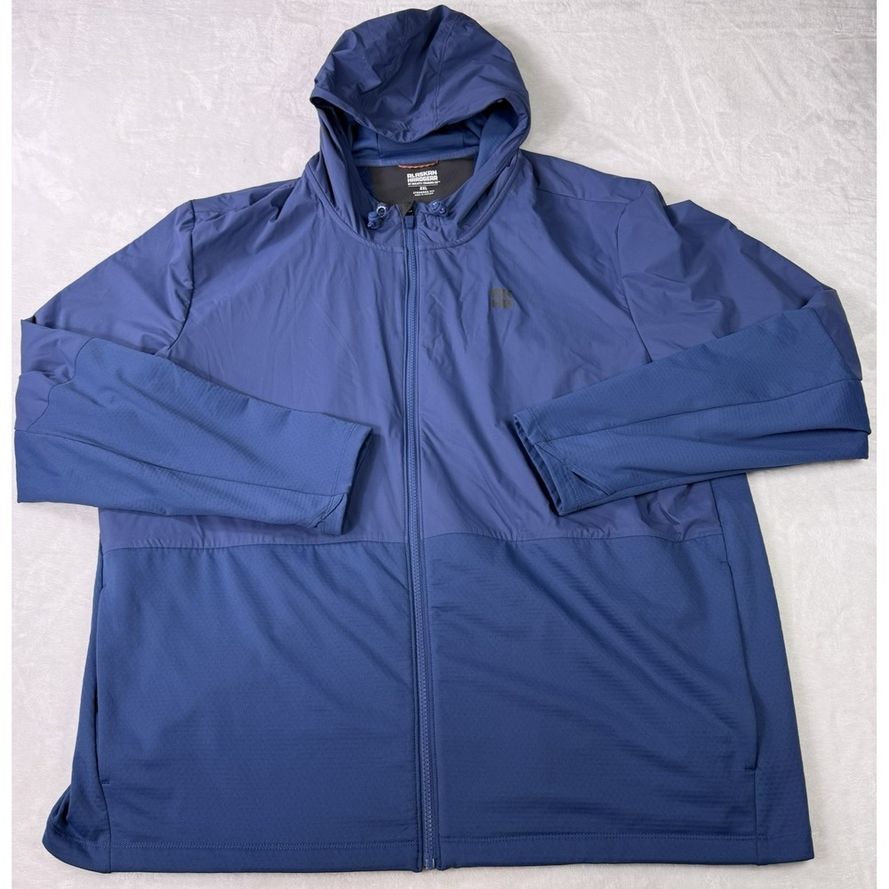 Duluth Trading Co AKHG Alaskan Hardgear Jacket‎ Mens 2XL Blue Hooded Full Zip
